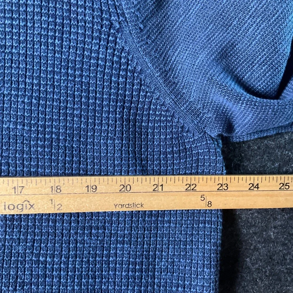 Tommy Bahama Cardigan Sweater Mens XL Blue Full Zip Mock Neck Waffle Knit Preppy